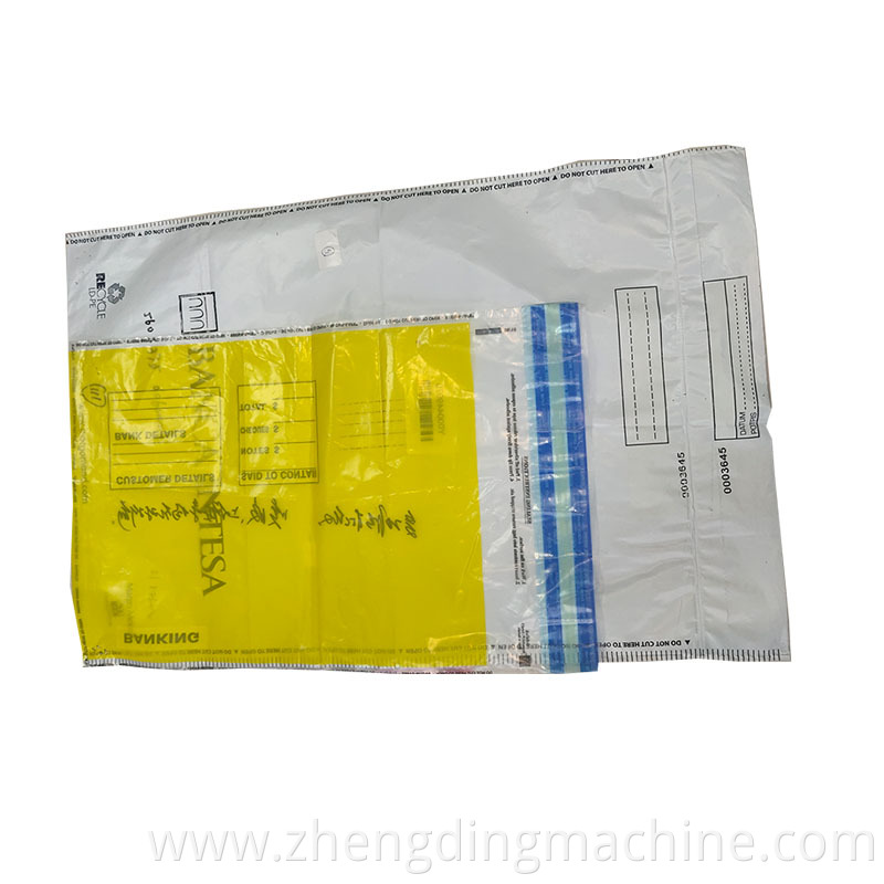 Recyclable Custom Poly Bank Envelope Tamper Security Puncture Proof Bag making machine